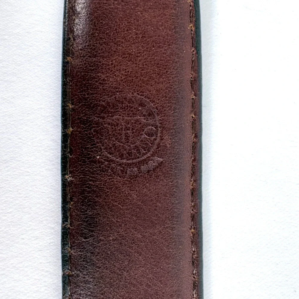 Torino Belt Brown Genuine Lizard Skin Silver Tone Hardware Western 5127 Size 36